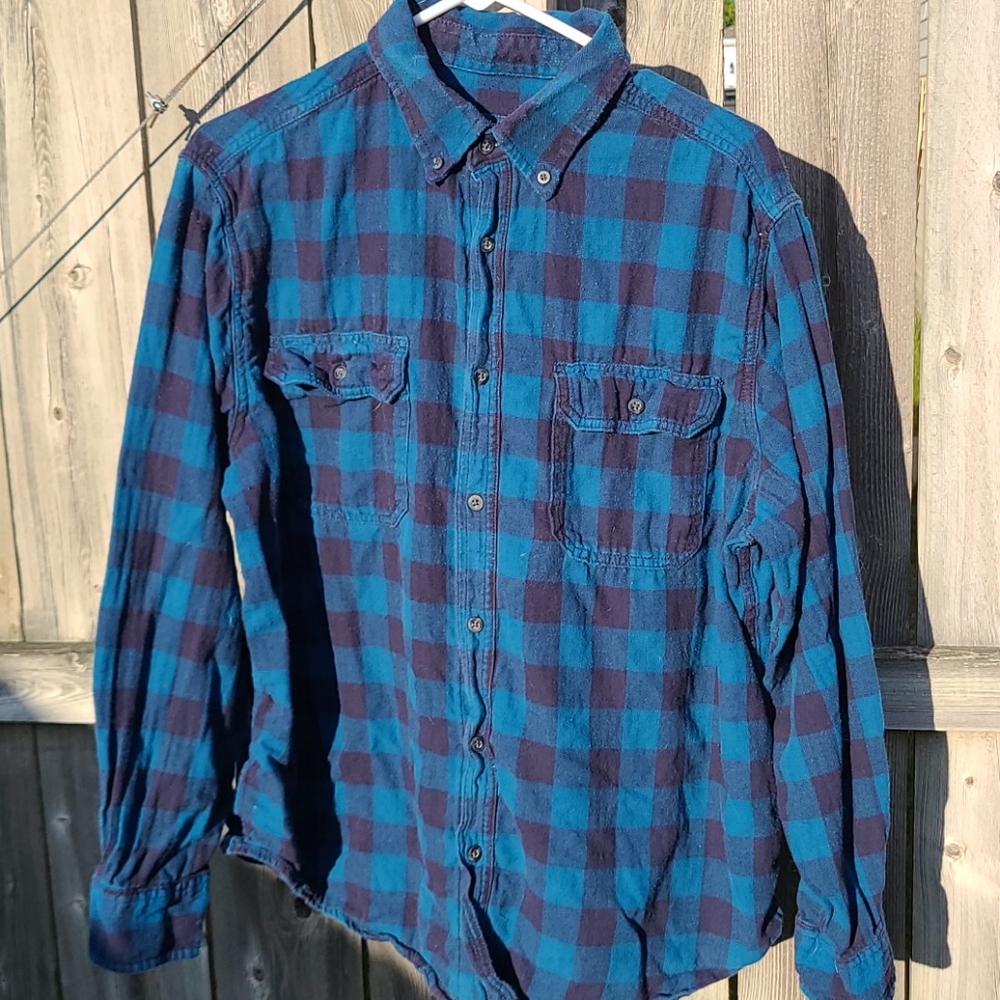 Flannel Shirt inSaphire & Navy Blue Buffalo Check